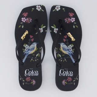 Chinelo Coca Cola Square Bird Feminino Preto
