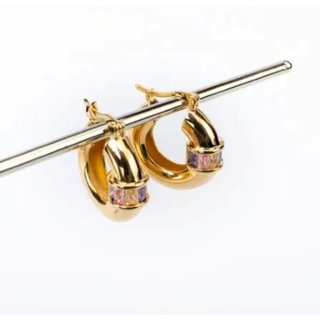 Infantil - Brinco Argola Pequena Zircônias Banhado a Ouro 18K Ania Store