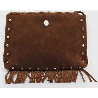 Bolsa Feminina ANACAPRI Boho Franja Marrom