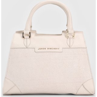 Bolsa Tiracolo Feminina Jorge Bischoff Texturizada Branca