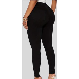 Calça Jeans Feminina Tex Jeans Plus Size Skinny com Elastano e Cintura Alta Preta