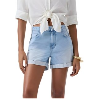 Shorts Boyfriend Jeans Claro Flor De Lis