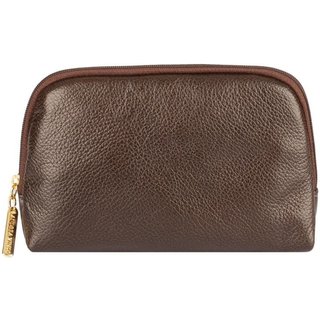 Necessaire pequena de couro liso Duda Marrom