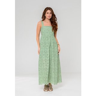 Vestido Aura Tuane Laise Bordado Luzente Verde