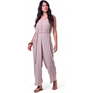 Macacão Feminino com Alça Bege Incolor