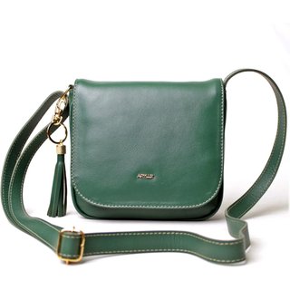 Bolsa Transversal em Couro Artlux Verde Escuro 9053