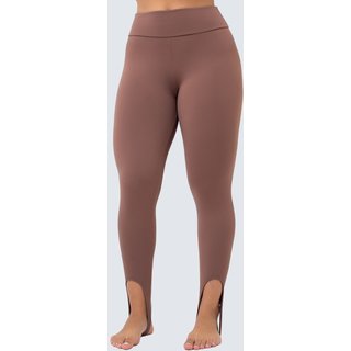 Calça Legging Corsário Pezinho Flanelado Peluciado Cintura Alta Academia 4 Estações Marrom