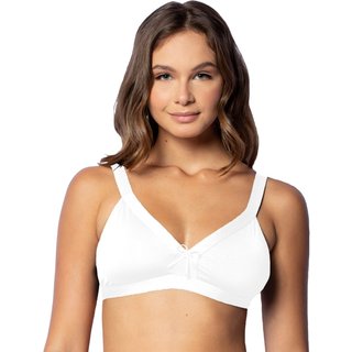 Sutiã Gabi Lingerie Feminino Sem Bojo Liso Confortável Microfibra Básico Poliamida Branco