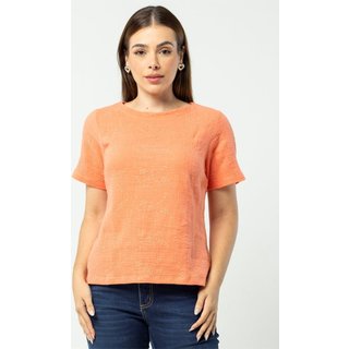 Blusa Algodão Pau a Pique Texturizada Coral CORAL - P Pau a Pique