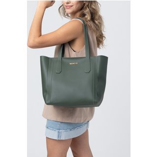Bolsa de Ombro Grande Moncci Fechamento de zíper Verde Militar