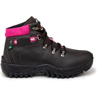 Coturno Feminino Bota Segurança Do Trabalho Café Rosa