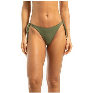 Calcinha de Biquíni Avulsa Verde Oliva com Lateral de Amarrar Regulável Fio Duplo