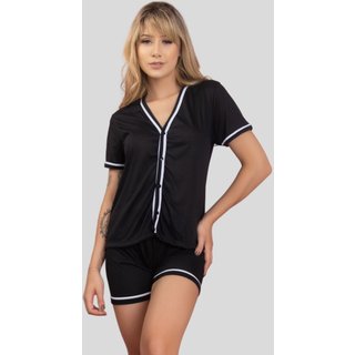 Baby Doll Feminino WLS Modas Pijama Blogueira Americano Preto