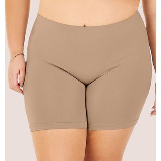 Bermuda Plus Size Segunda Pele Cintura Alta Sem Costura Bege