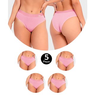 Kit 5 Calcinha IMI Lingerie Em Algodão Ivy Rosê Rosa