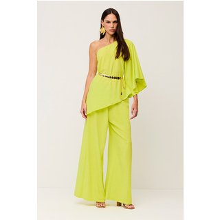 Conjunto Calça Pantalona E Blusa Ampla - 326130 E 326015 Verde Citrus Charry