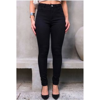 Calça Crawling Sarja Preta Skinny Feminina