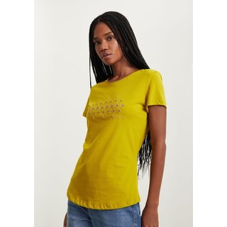 Blusa T-shirt De Mangas Curtas Com Apliques Termocolantes