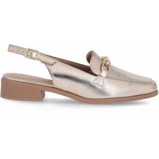 Sapato Slingback Giovanna Salto Baixo Ouro