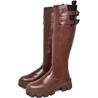 Bota Cano Alto Feminina DUBUY 1814FG Marrom