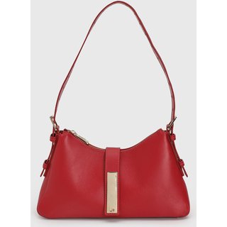 Bolsa Média Feminina Jorge Bischoff Placa Metálica Vermelha