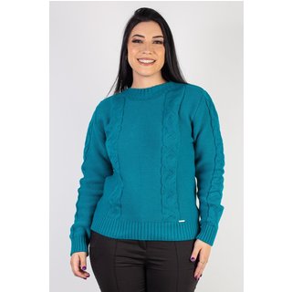Blusão de malha feminino com tranças 60008 - Verde