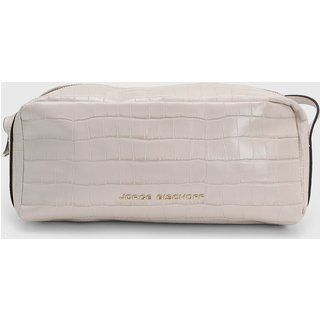 Bolsa Feminina Jorge Bischoff Média Textura Croco Off-White