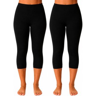 Kit 2 Calças Capri Segunda Pele Anágua Modeladora Feminina Preta