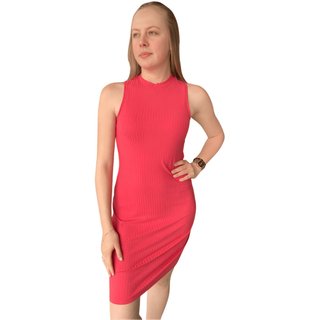 Vestido Canelado Gola Lunender