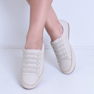 Sapatênis Feminino Comfort Casual Com elástico Bege
