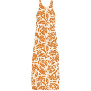 Vestido Longo Estampado Com Alças Cruzadas Nas Costas