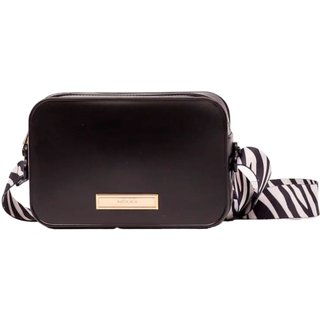 Bolsa Feminina Petite Jolie Tiracolo Pequena Zebrada Preto