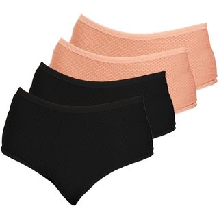 Kit com 4 Calcinhas Alta Dilady 203203 Plus Size Preto