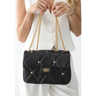 Bolsa Feminina Maria Milão Spike Matelassê Preta