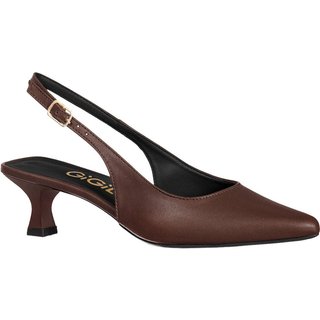 Sapato Scarpin Slingback GiGiL Salto Fino Clássico Terra