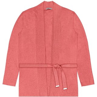 Cardigan Feminino Plus Size Em Tricot Secret Glam Laranja