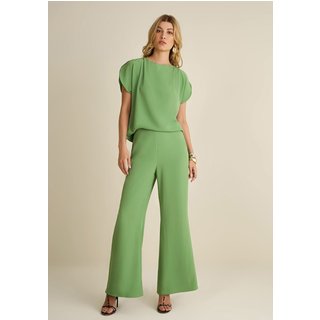 Calça Morena Rosa Flare Alta Verde