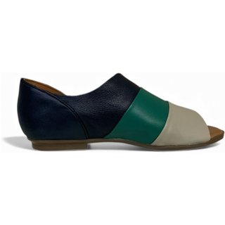 Sandália Feminina em Couro Rasteira Maresias MA032 Marinho, Verde e Off White