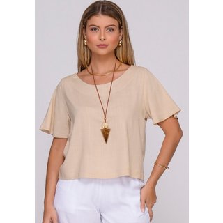Blusa Viscose M/C B’Bonnie Leona Bege