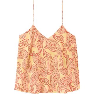 Blusa Estampada De Alças Com Decote Em V