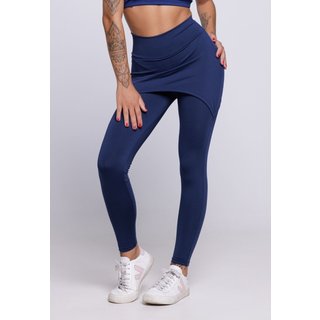 Calça Feminina WLS Modas Fitness Legging Saia Lisa Marinho
