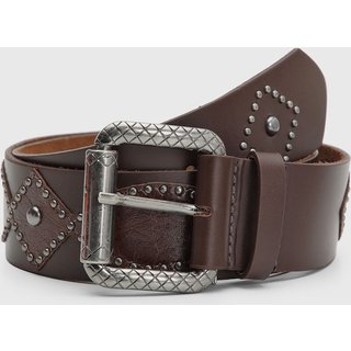 Cinto Feminino Luiza Barcelos Tachas Marrom