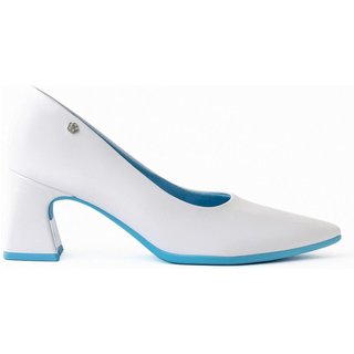 Scarpin Smurfs Salto Alto Branco Neve