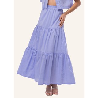 Saia Midi Sawary Fashion Maré AZUL