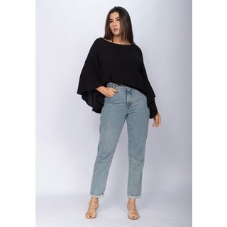 Blusa Amazonia Vital Poncho Baguari Amplo Preta