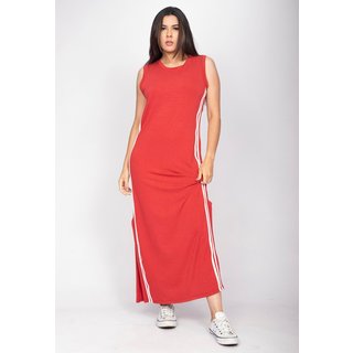 Vestido Midi Cabanafree Faixa Lateral Vermelho
