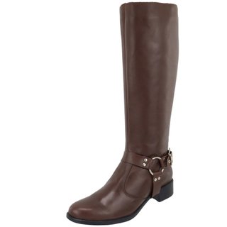 Bota Couro Montaria Cano Longo Cabresto Removível Metal Lancamento Agnes Veronez Marrom