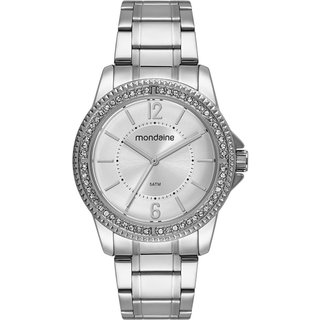 Relógio Feminino Cristais Prata Mondaine