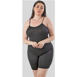 Macaquinho Preto Segunda Pele Básico Confortável Plus Size