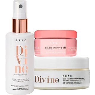 Kit Braé Hair Protein Divine Máscara e Queratina (3 produtos)
